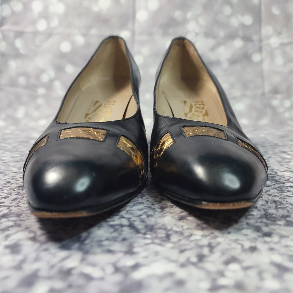 Salvatore Ferragamo pumps Black Leather - Picture 5 of 11